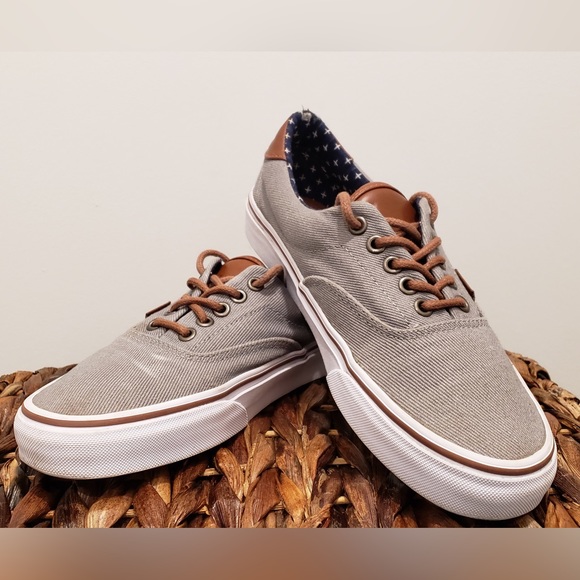Vans Shoes - VANS | Era59 Grey Canvas Brown Leather Accents Low Top Sneakers | Size M:7 W:8.5
